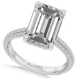 Emerald Lab Diamond Engagement Ring 14K White Gold (8.90ct)