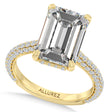 Emerald Lab Diamond Engagement Ring 14K Yellow Gold (3.90ct)