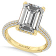 Emerald Lab Diamond Engagement Ring 14K Yellow Gold (4.90ct)