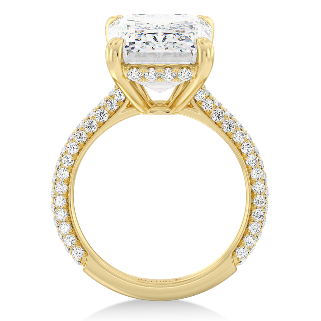 Emerald Lab Diamond Engagement Ring 14K Yellow Gold (4.90ct)