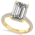 Emerald Lab Diamond Engagement Ring 14K Yellow Gold (6.90ct)