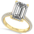 Emerald Lab Diamond Engagement Ring 14K Yellow Gold (8.90ct)