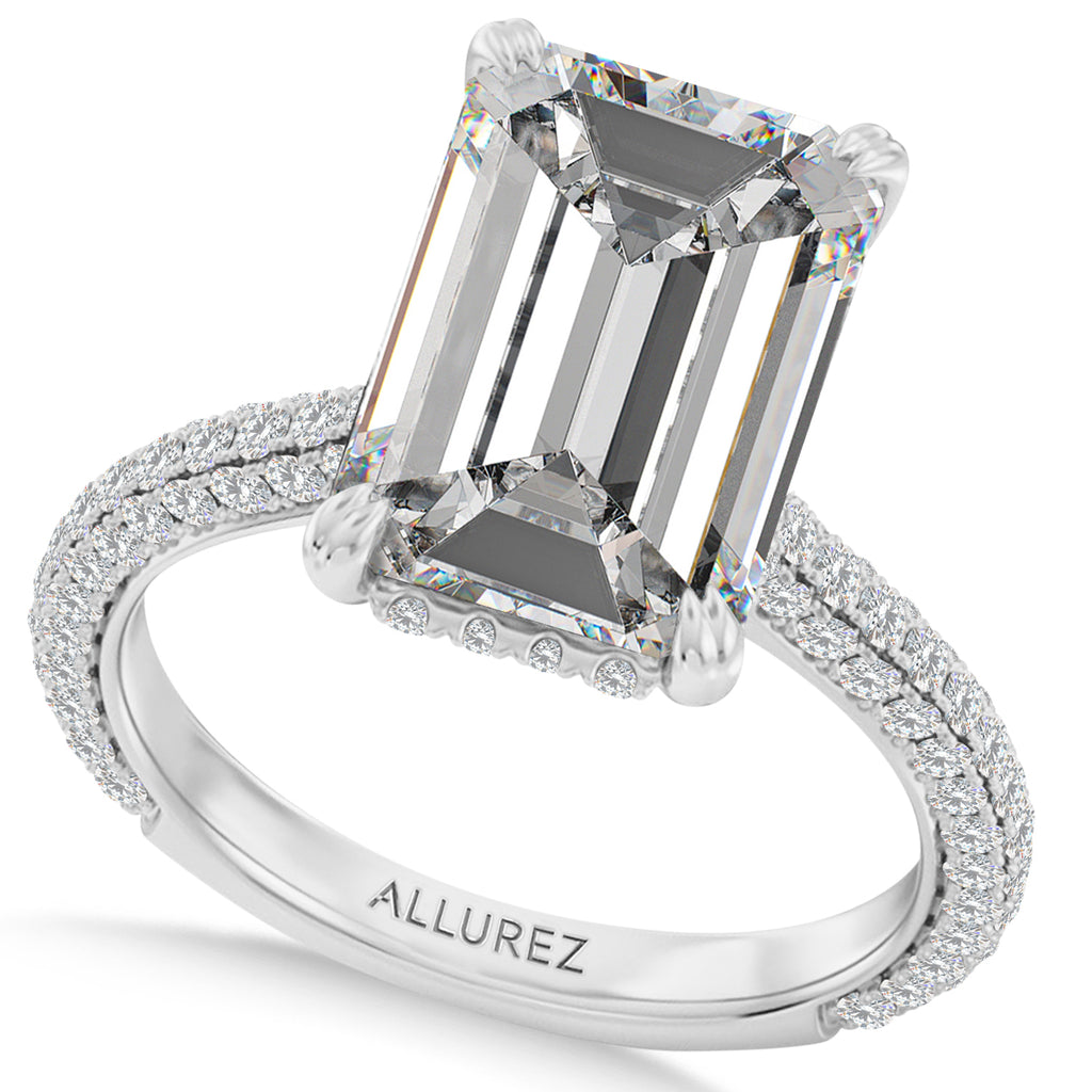Emerald Lab Diamond Engagement Ring Platinum (6.90ct)