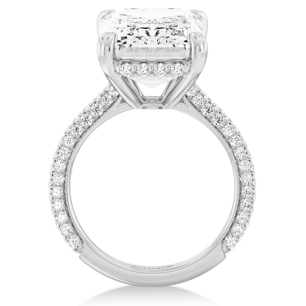 Emerald Lab Diamond Engagement Ring Platinum (6.90ct)