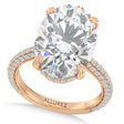 Oval Lab Diamond Engagement Ring 14K Rose Gold (6.90ct)