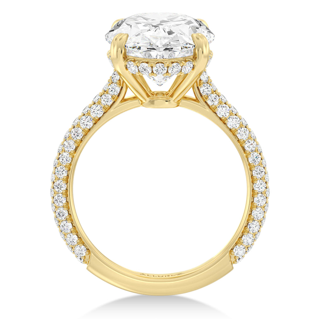 Oval Lab Diamond Engagement Ring 14K Yellow Gold (2.90ct)