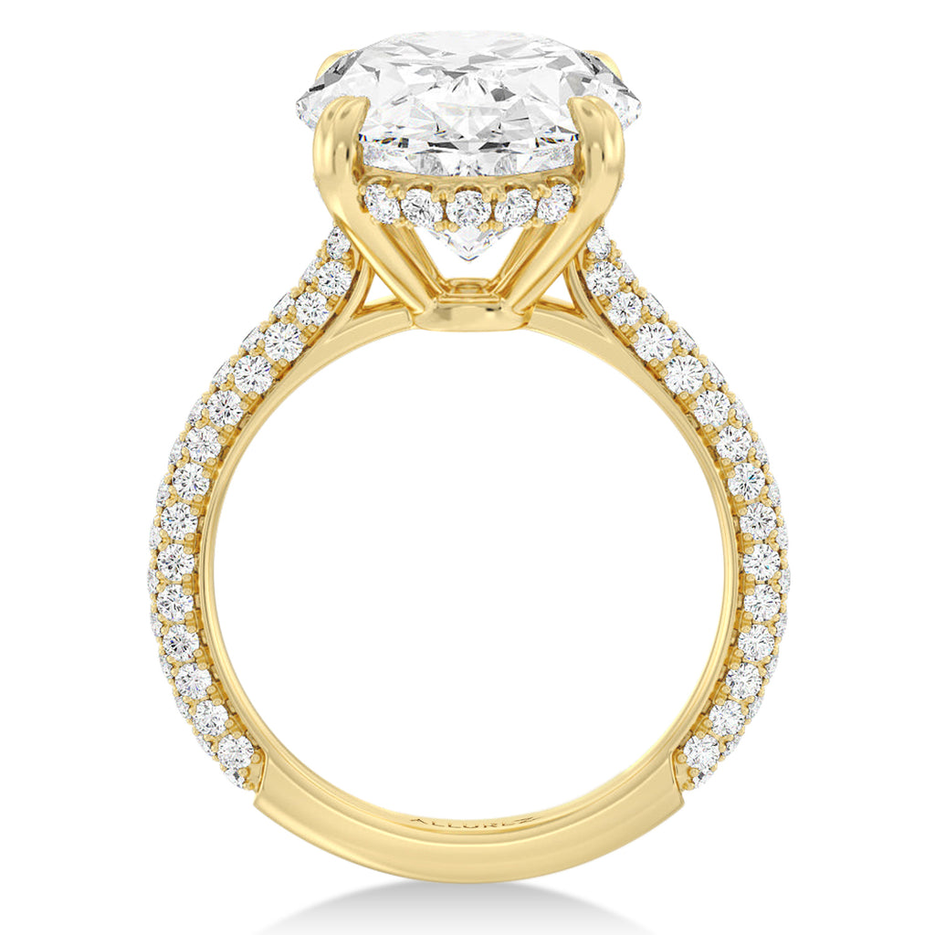 Oval Lab Diamond Engagement Ring 14K Yellow Gold (3.90ct)