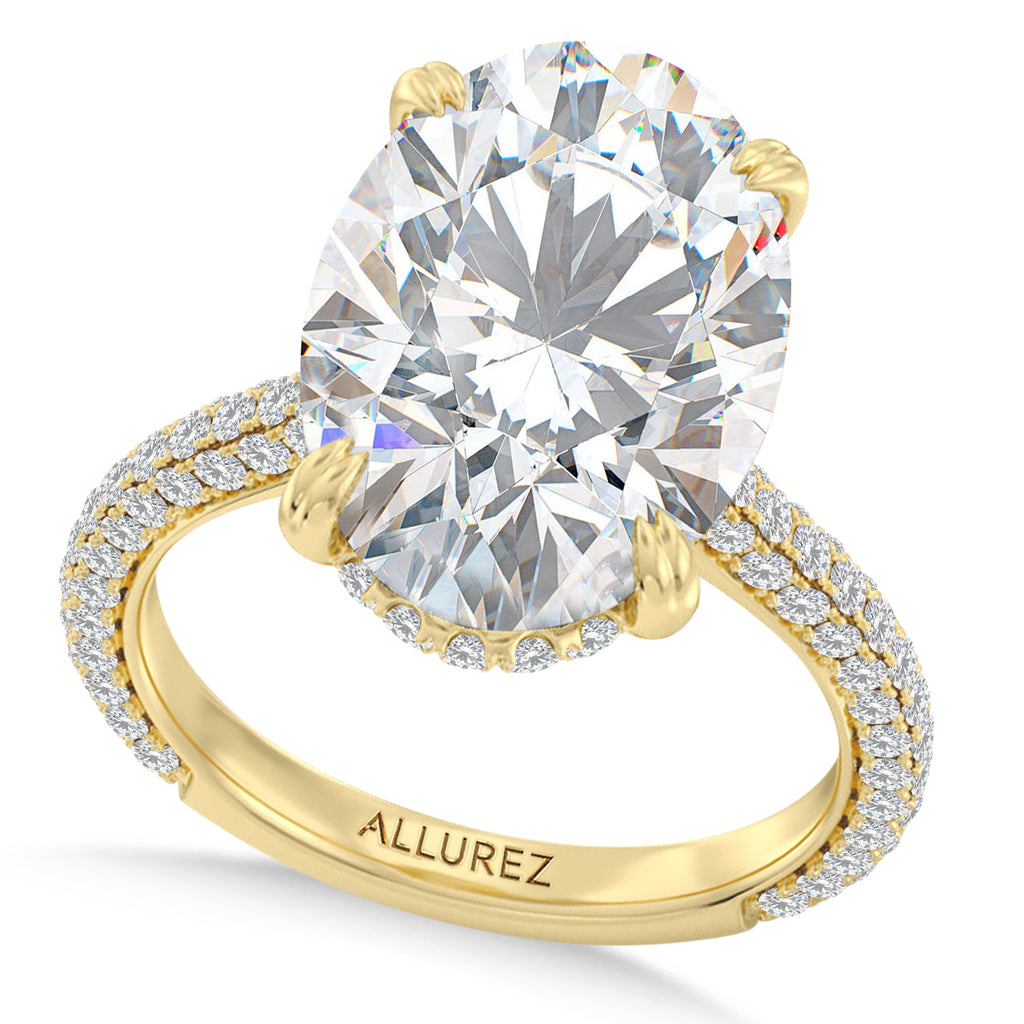 Oval Lab Diamond Engagement Ring 14K Yellow Gold (4.90ct)