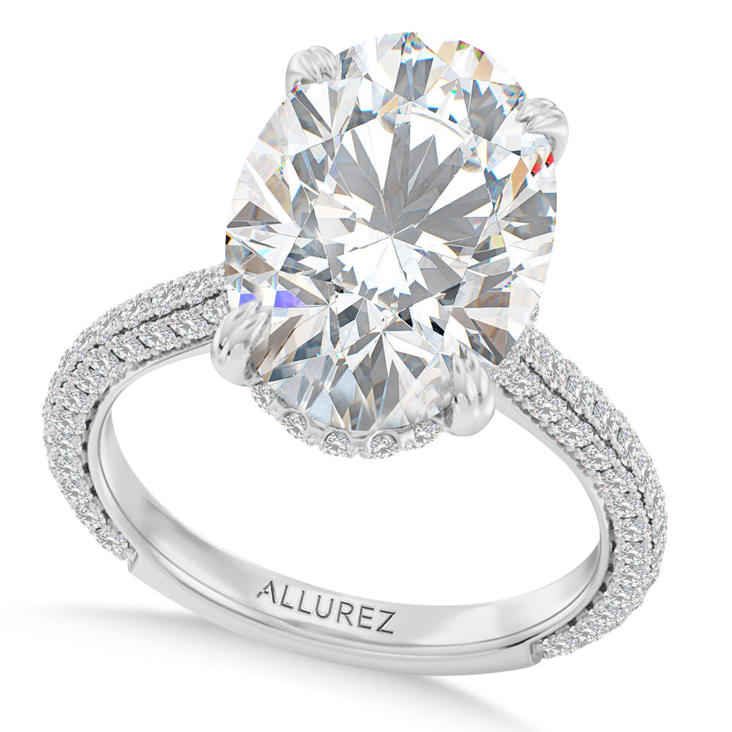 Oval Lab Diamond Engagement Ring Platinum (3.90ct)
