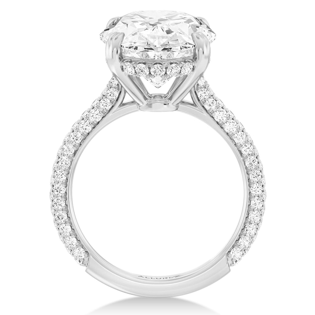 Oval Lab Diamond Engagement Ring Platinum (3.90ct)