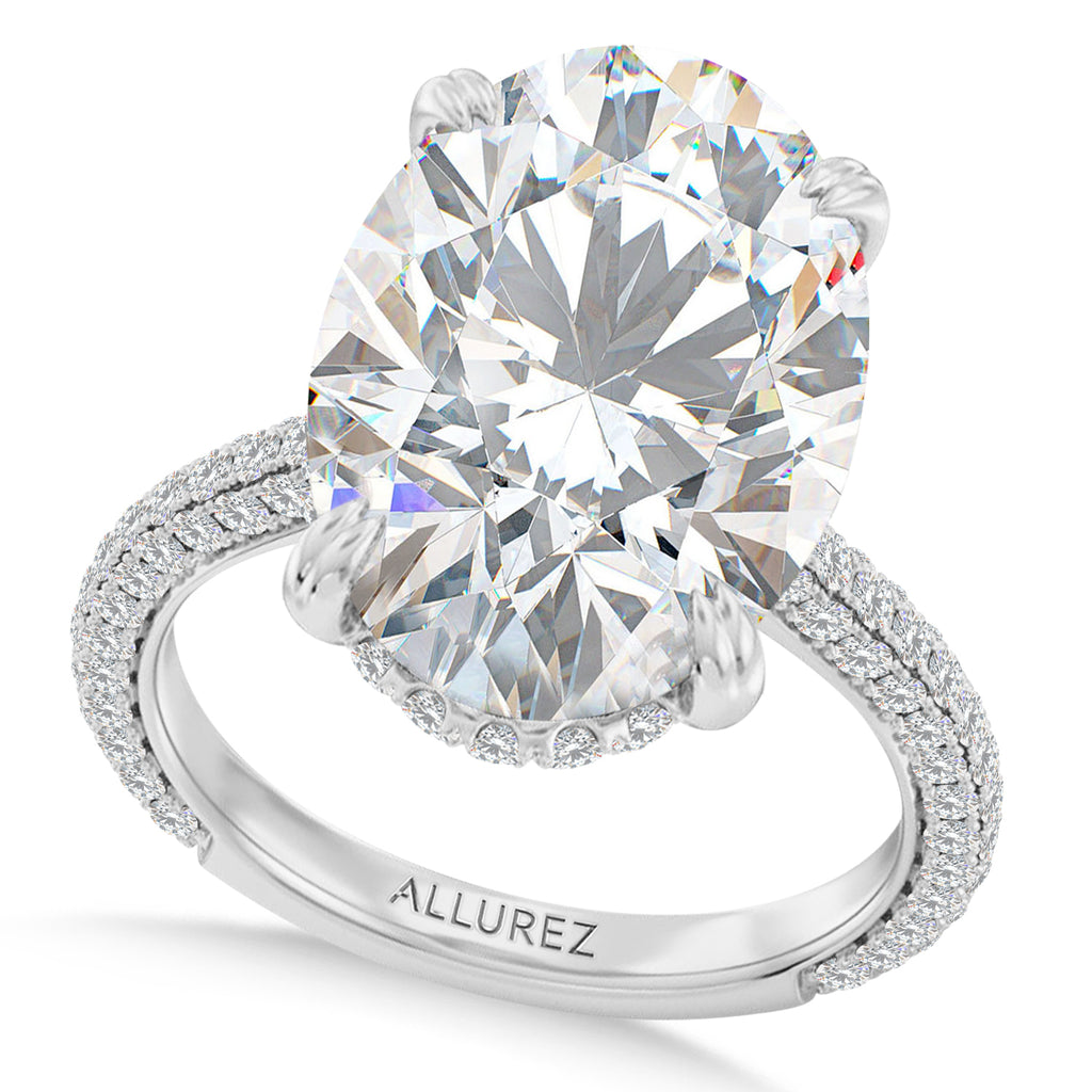 Oval Lab Diamond Engagement Ring Platinum (8.90ct)