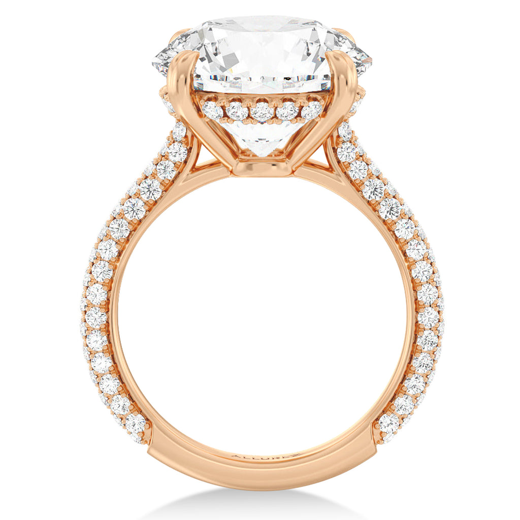 Round Lab Diamond Engagement Ring 14K Rose Gold (2.90ct)