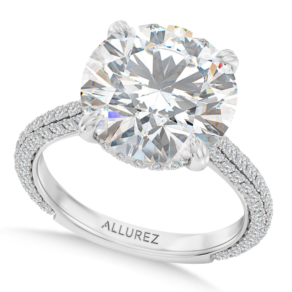 Round Lab Diamond Engagement Ring 14K White Gold (2.90ct)