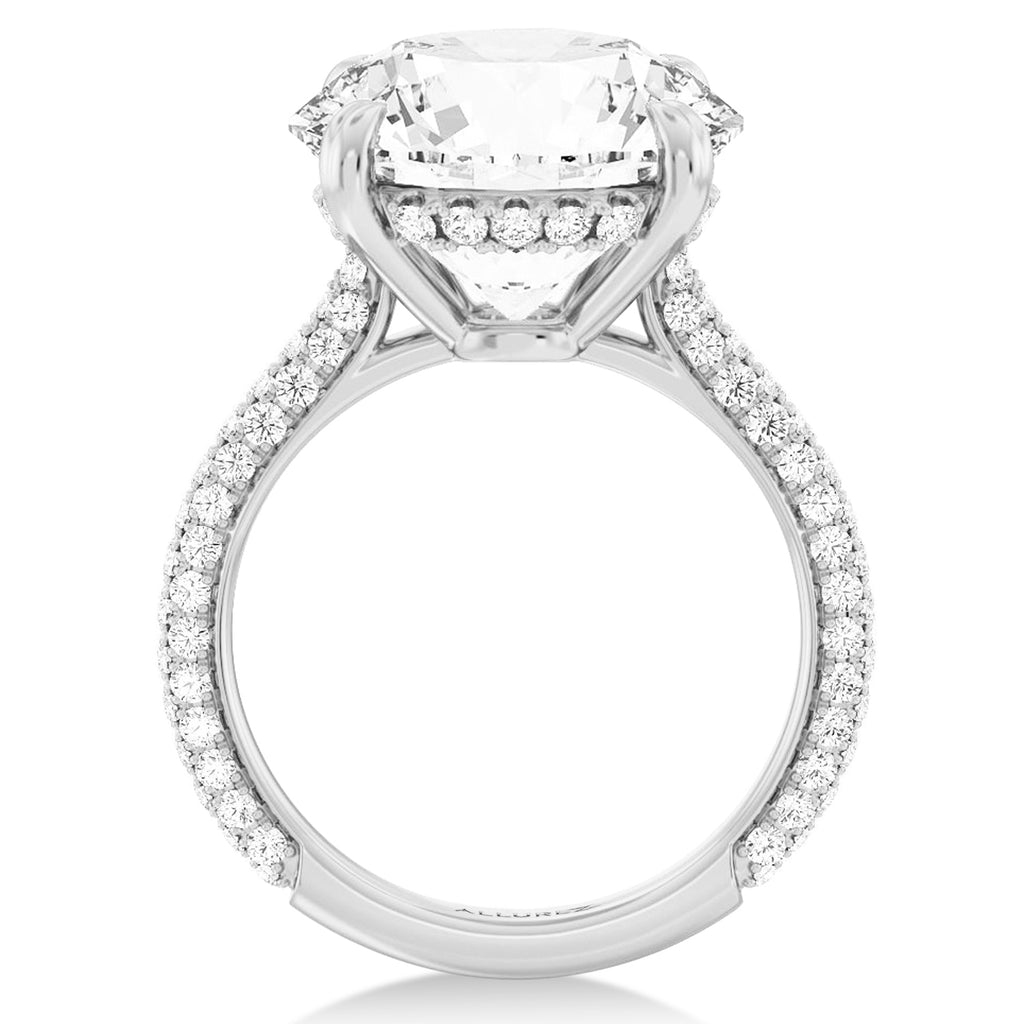 Round Lab Diamond Engagement Ring 14K White Gold (3.90ct)
