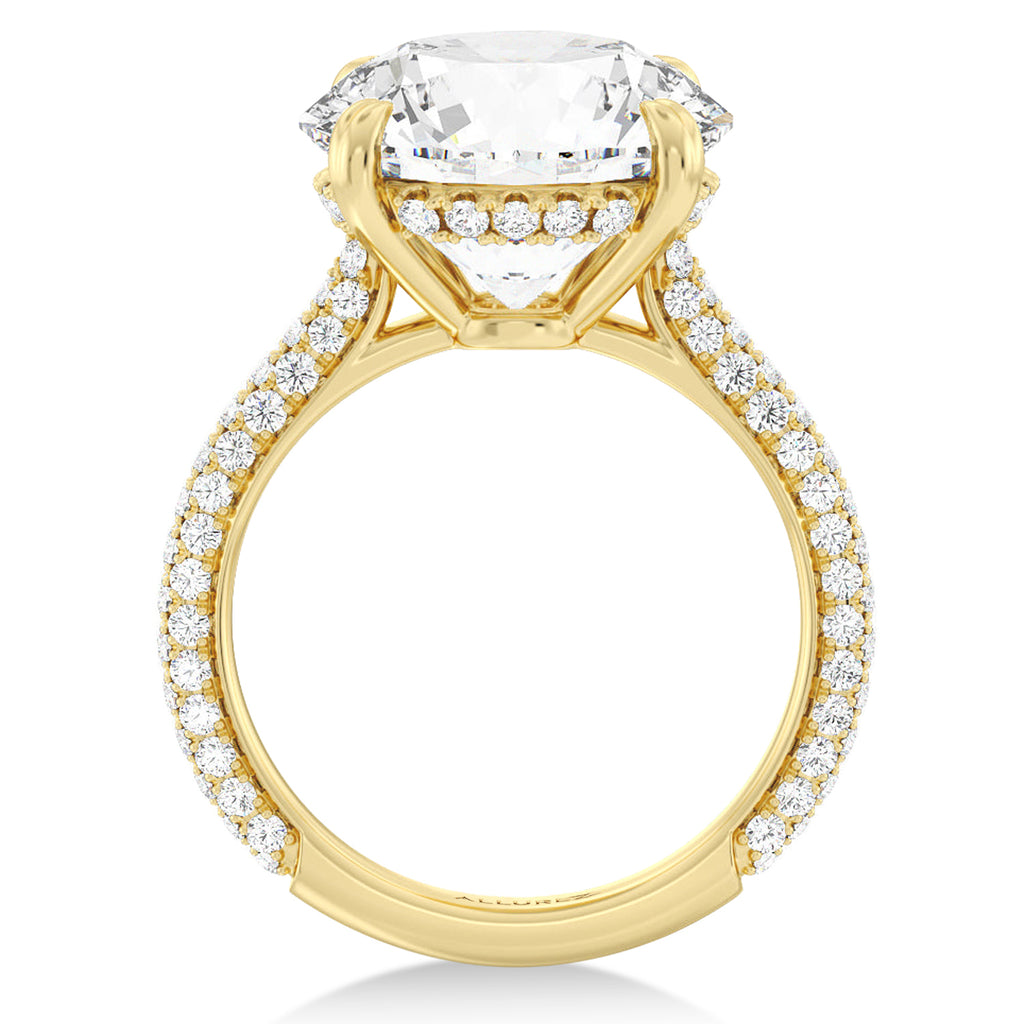 Round Lab Diamond Engagement Ring 14K Yellow Gold (2.90ct)
