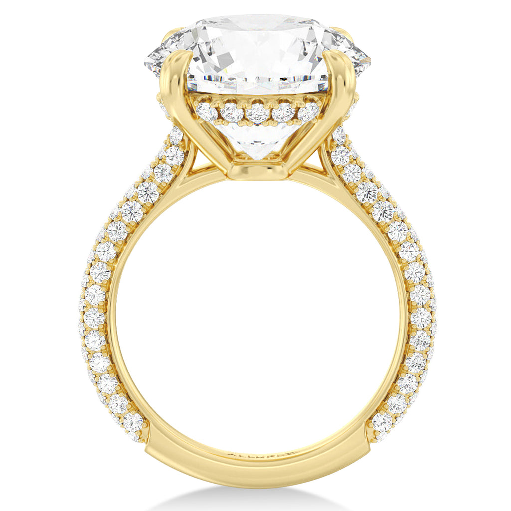 Round Lab Diamond Engagement Ring 14K Yellow Gold (3.90ct)