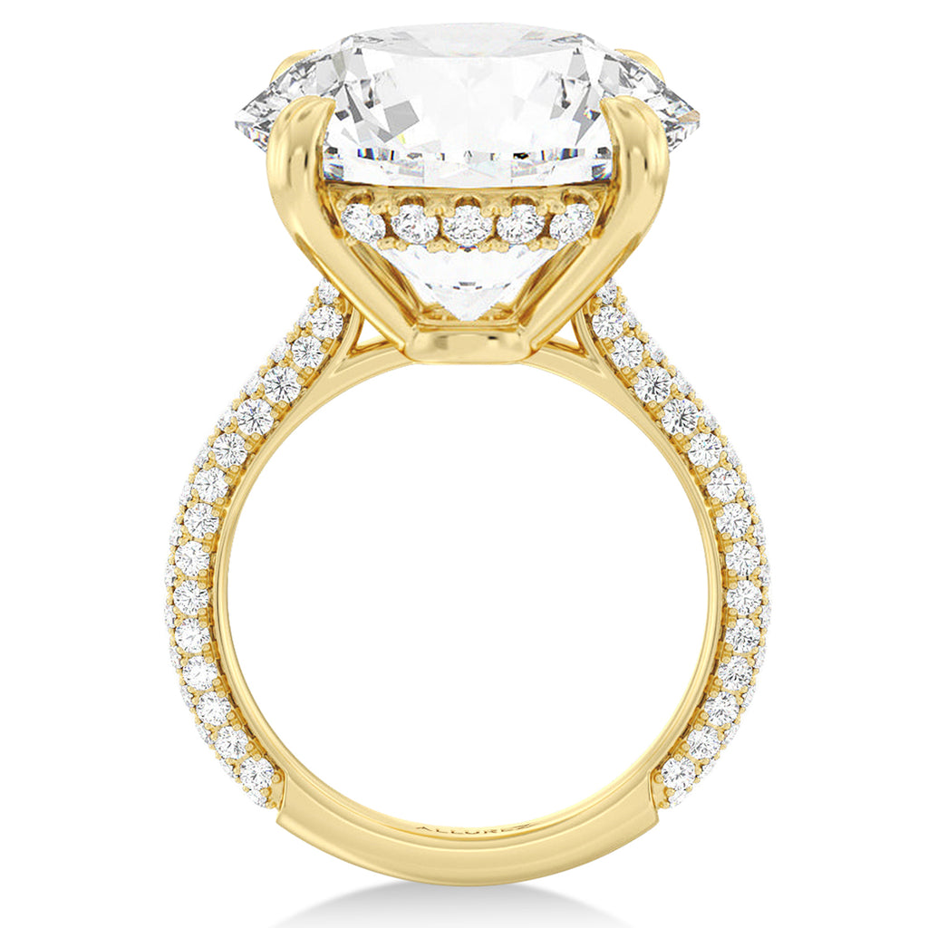 Round Lab Diamond Engagement Ring 14K Yellow Gold (8.90ct)