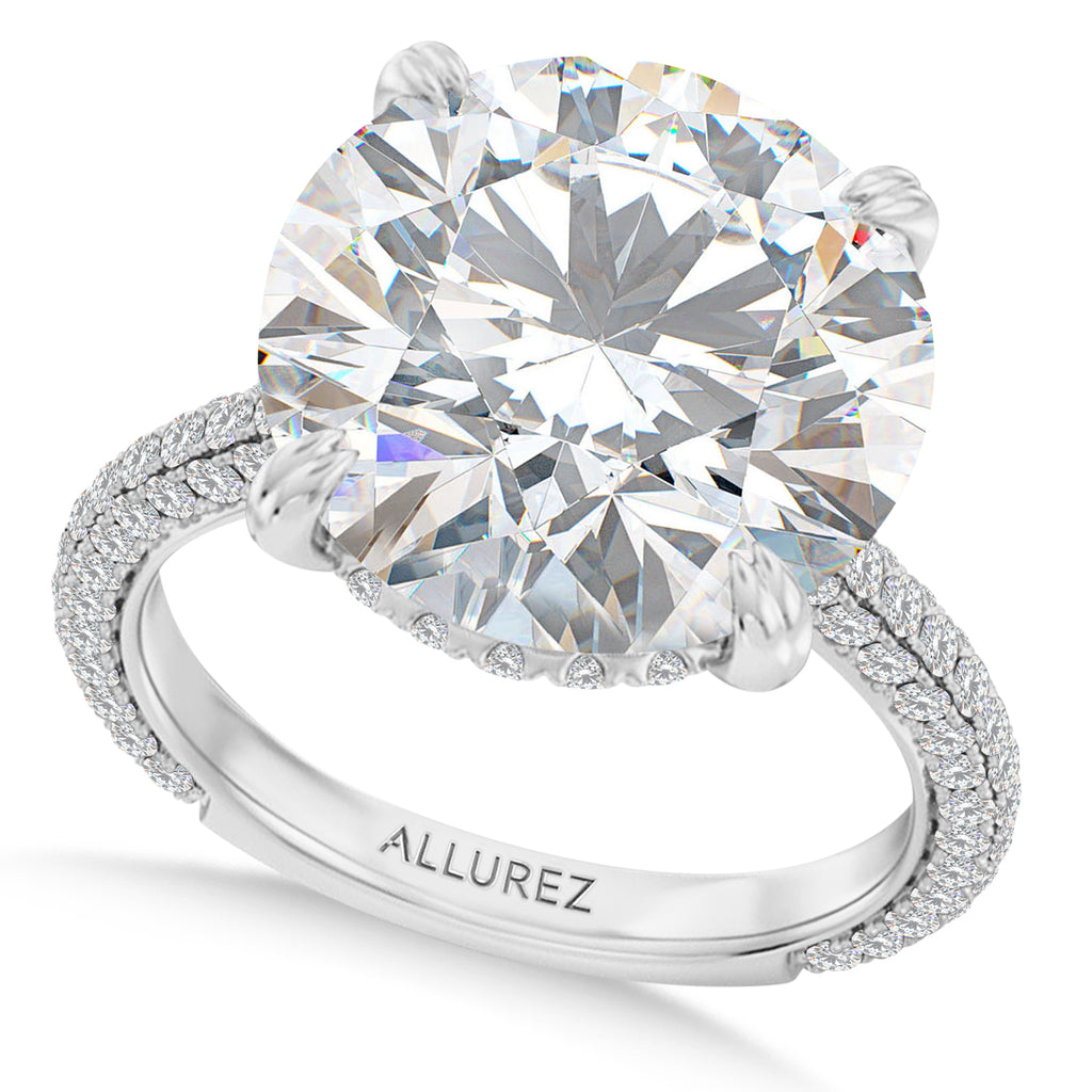 Round Lab Diamond Engagement Ring Platinum (6.90ct)