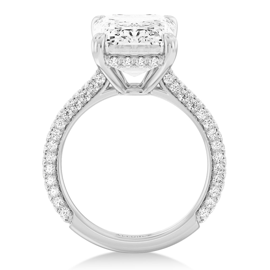 Emerald Lab Diamond Bridal Set 14K White Gold (4.77ct)
