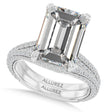 Emerald Lab Diamond Bridal Set 14K White Gold (5.77ct)