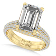 Emerald Lab Diamond Bridal Set 14K Yellow Gold (3.77ct)