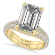Emerald Lab Diamond Bridal Set 14K Yellow Gold (4.77ct)