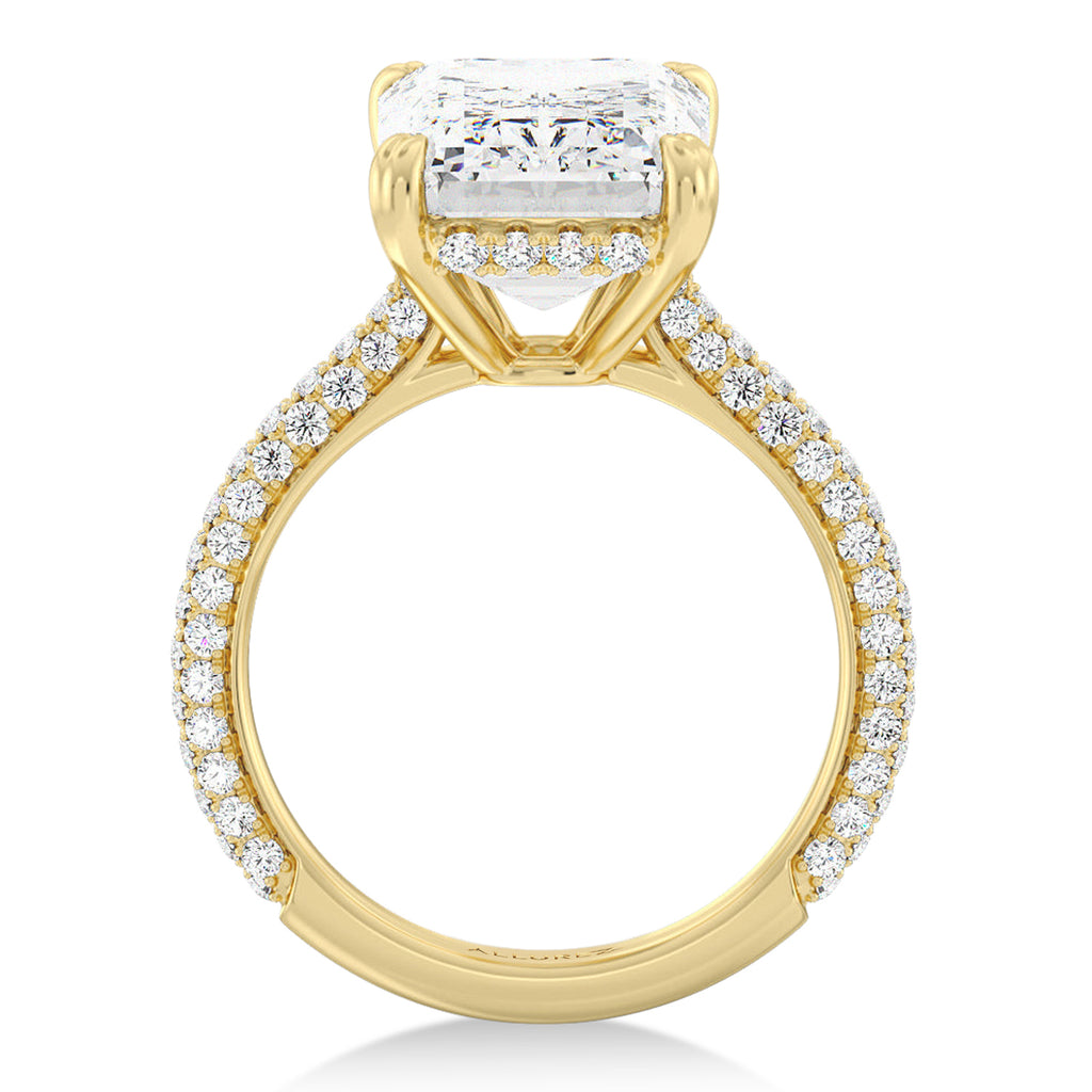 Emerald Lab Diamond Bridal Set 14K Yellow Gold (4.77ct)