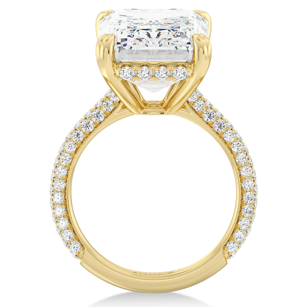 Emerald Lab Diamond Bridal Set 14K Yellow Gold (9.77ct)