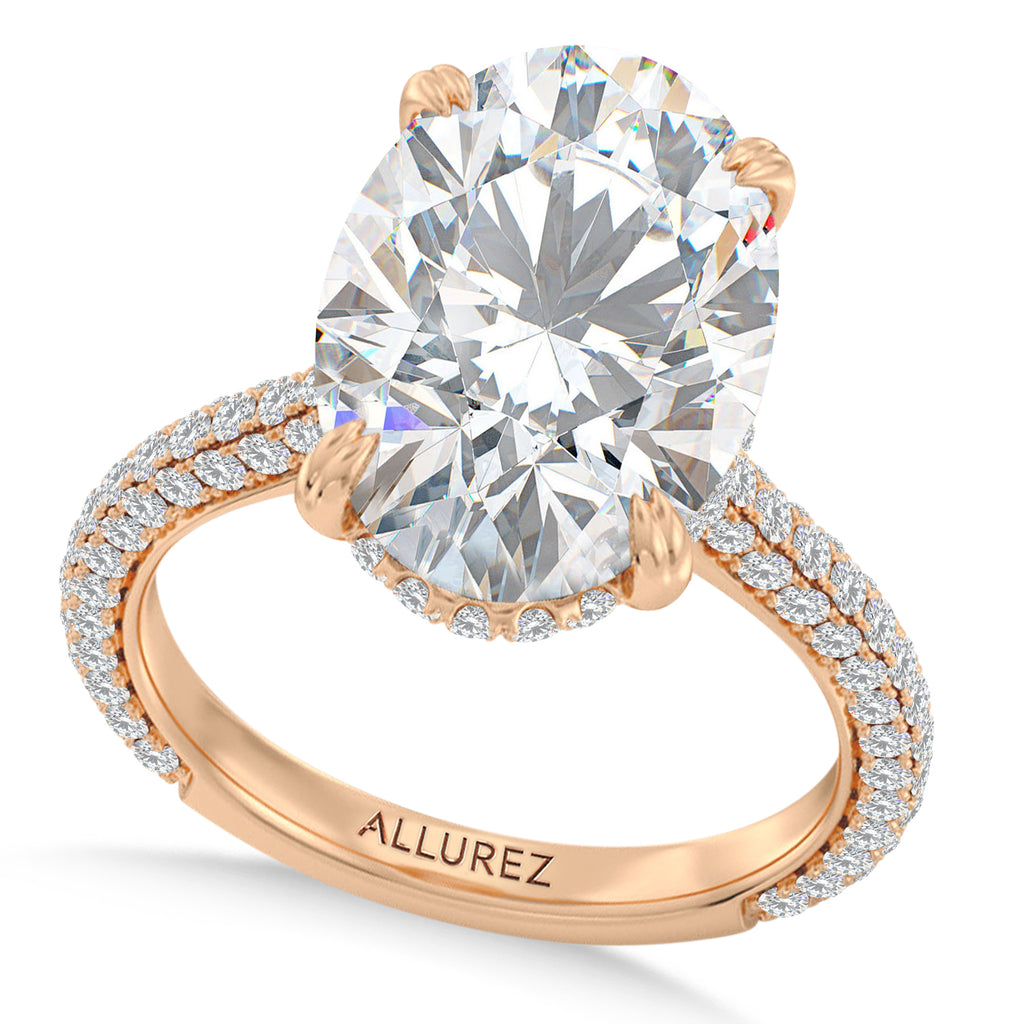 Oval Lab Diamond Bridal Set 14K Rose Gold (4.77ct)