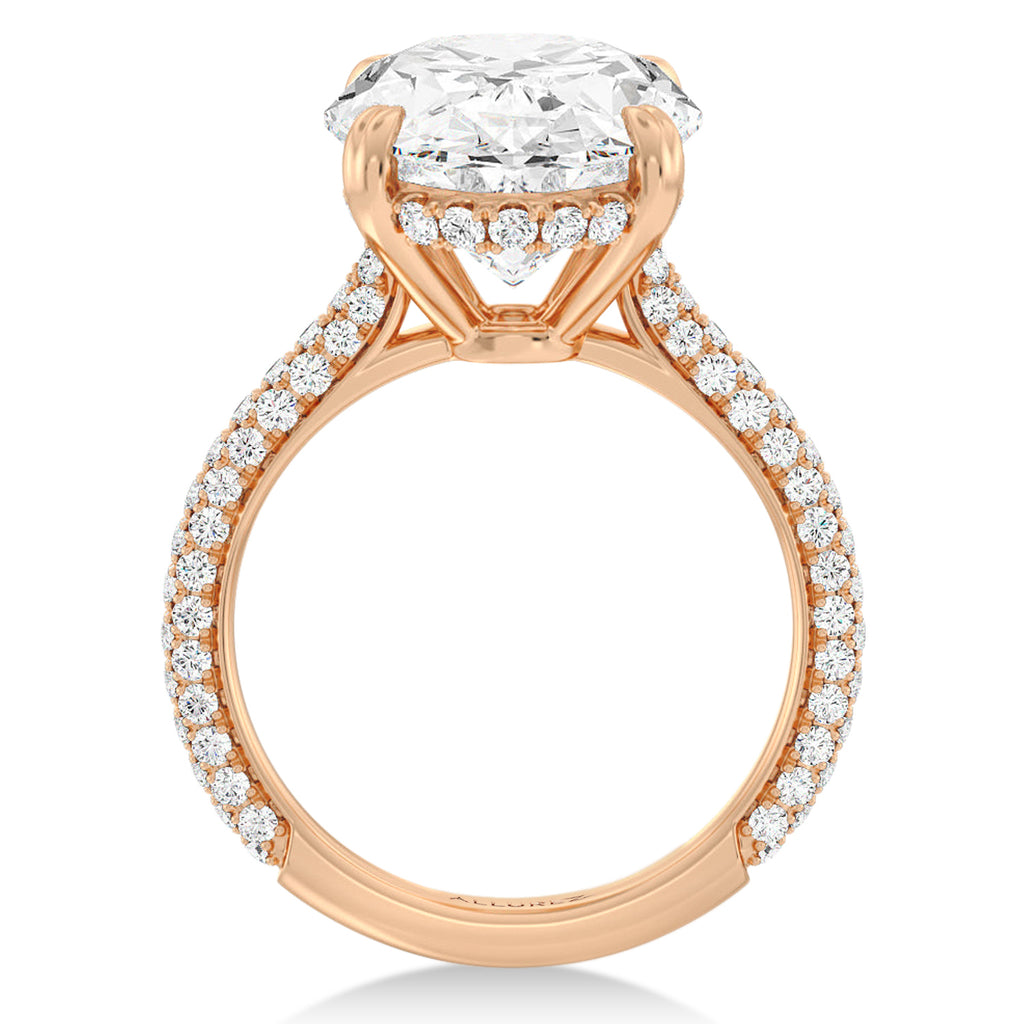 Oval Lab Diamond Bridal Set 14K Rose Gold (4.77ct)