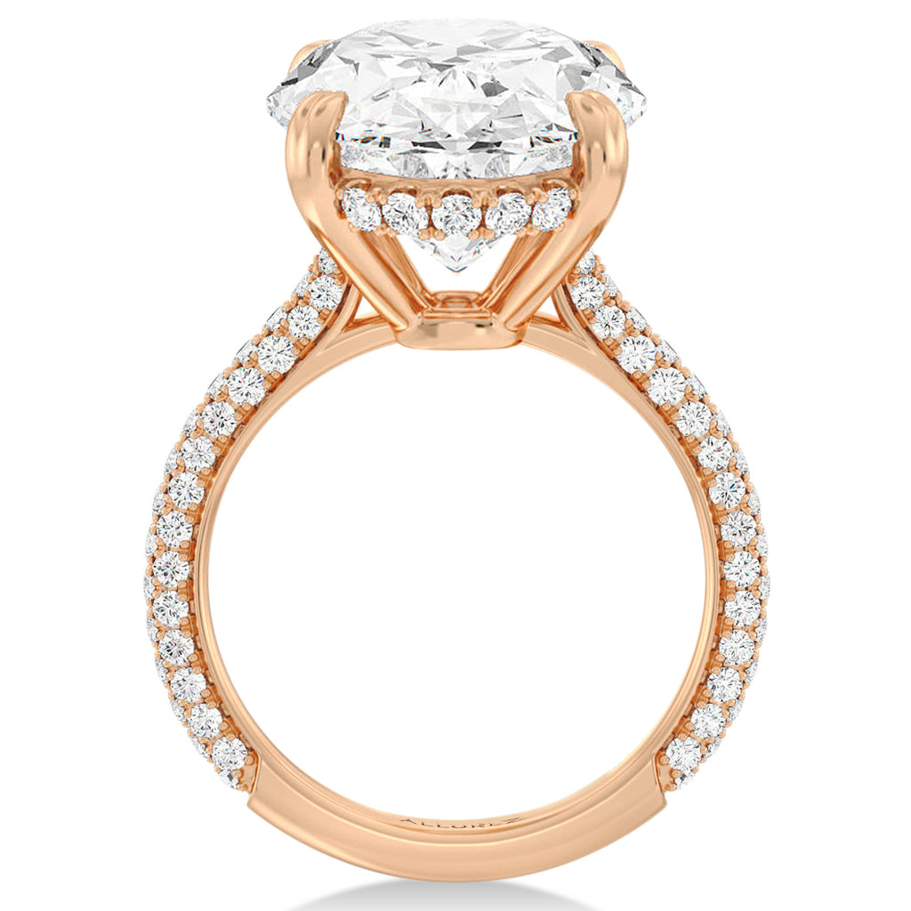 Oval Lab Diamond Bridal Set 14K Rose Gold (7.77ct)