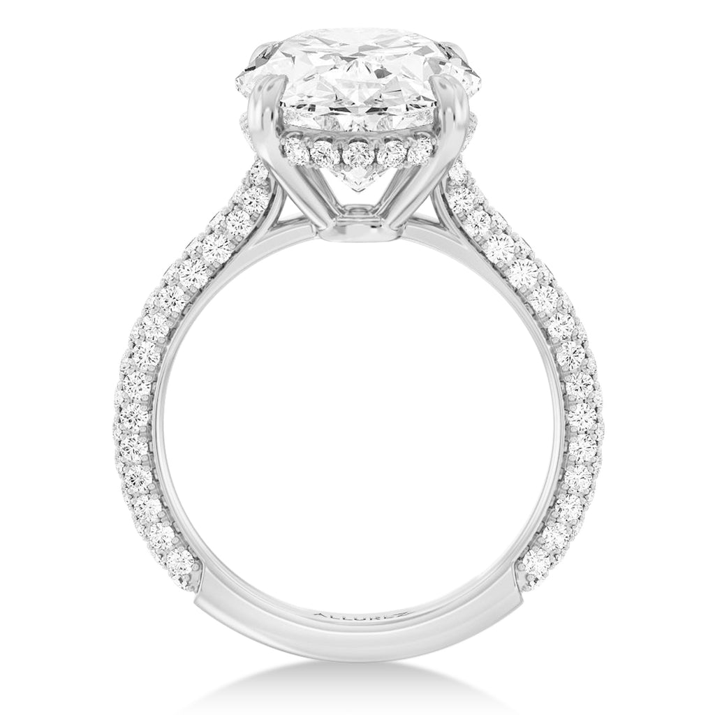 Oval Lab Diamond Bridal Set 14K White Gold (3.77ct)