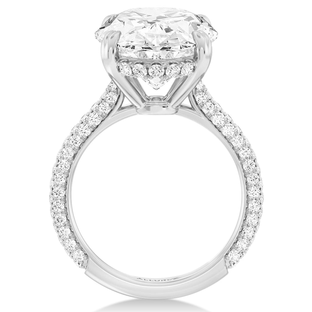Oval Lab Diamond Bridal Set 14K White Gold (5.77ct)