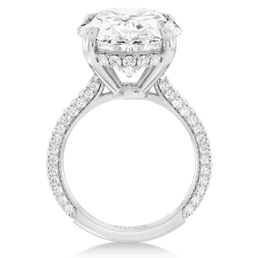 Oval Lab Diamond Bridal Set 14K White Gold (9.77ct)