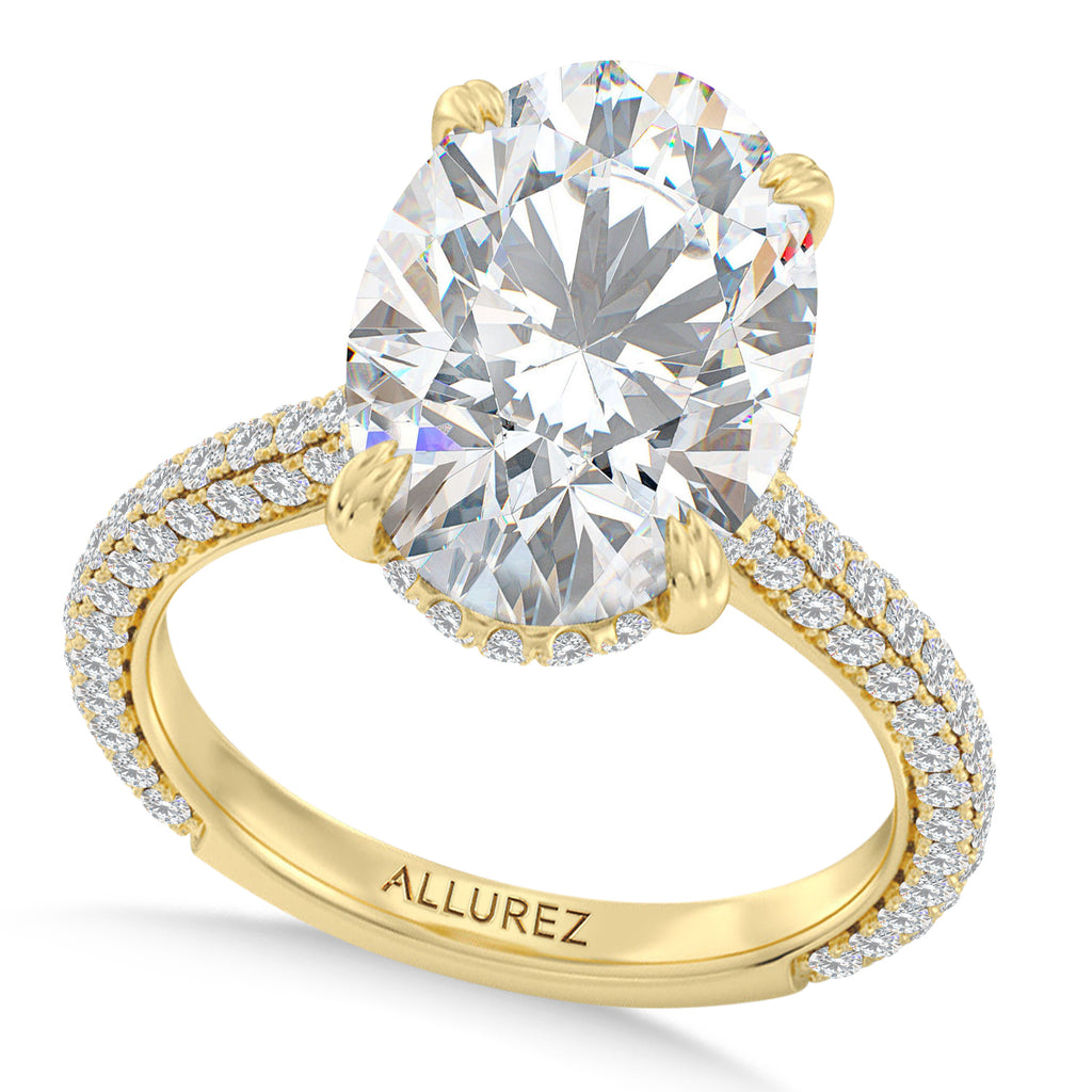 Oval Lab Diamond Bridal Set 14K Yellow Gold (3.77ct)