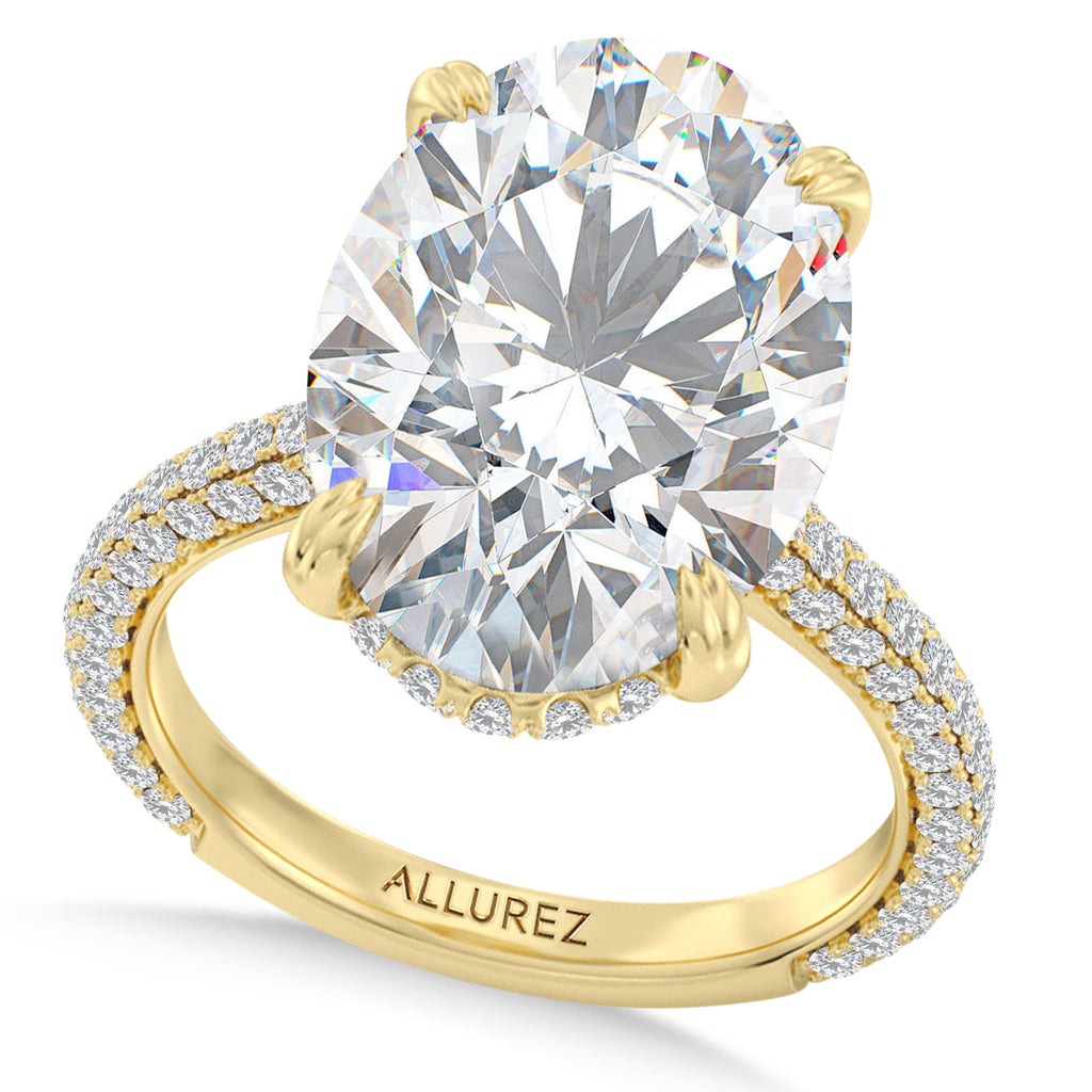 Oval Lab Diamond Bridal Set 14K Yellow Gold (7.77ct)