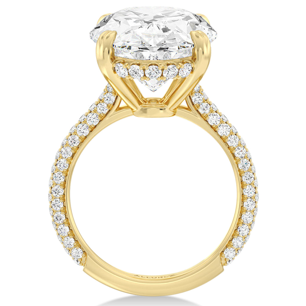 Oval Lab Diamond Bridal Set 14K Yellow Gold (7.77ct)