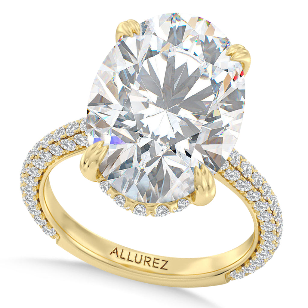 Oval Lab Diamond Bridal Set 14K Yellow Gold (9.77ct)