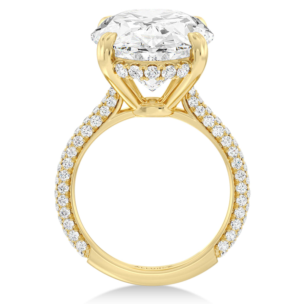 Oval Lab Diamond Bridal Set 14K Yellow Gold (9.77ct)