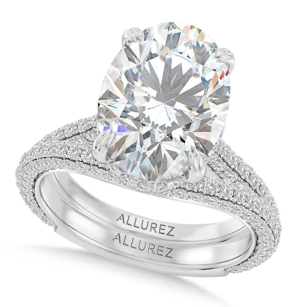 Oval Lab Diamond Bridal Set Platinum (3.77ct)