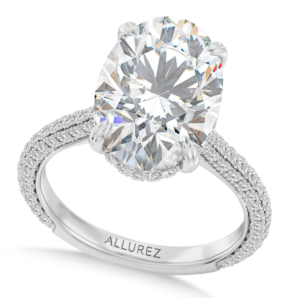 Oval Lab Diamond Bridal Set Platinum (3.77ct)