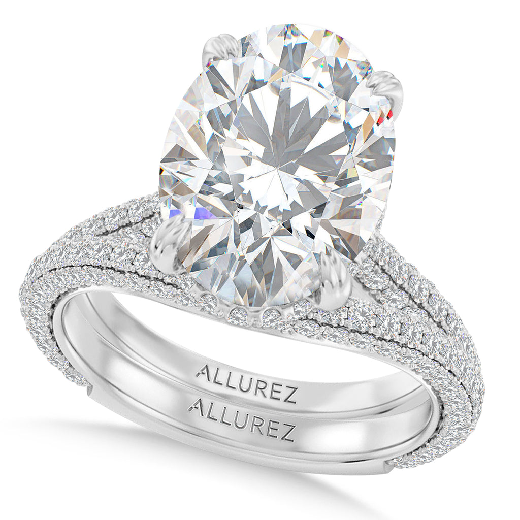 Oval Lab Diamond Bridal Set Platinum (4.77ct)