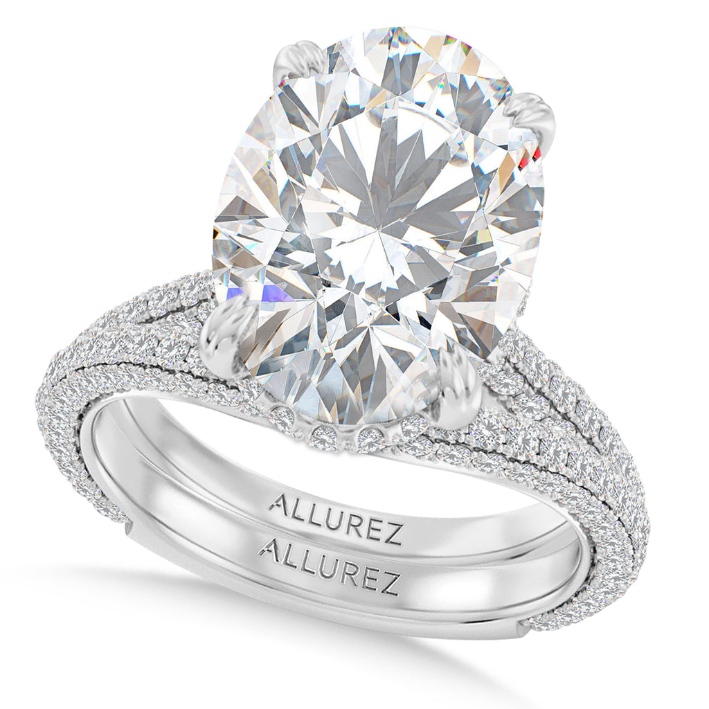 Oval Lab Diamond Bridal Set Platinum (5.77ct)