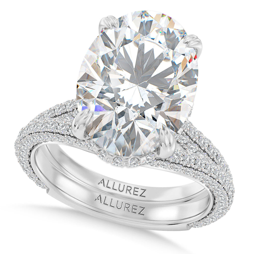 Oval Lab Diamond Bridal Set Platinum (7.77ct)