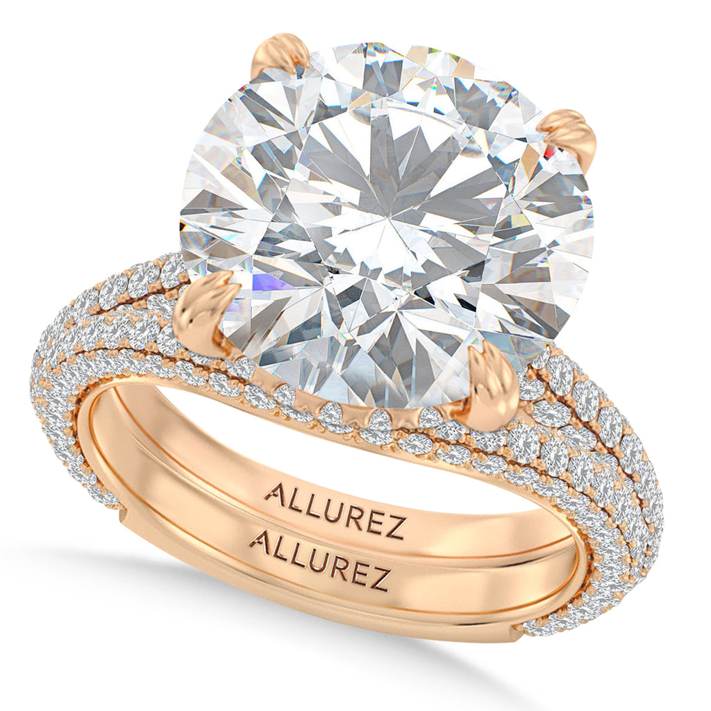 Round Lab Diamond Bridal Set 14K Rose Gold (5.77ct)