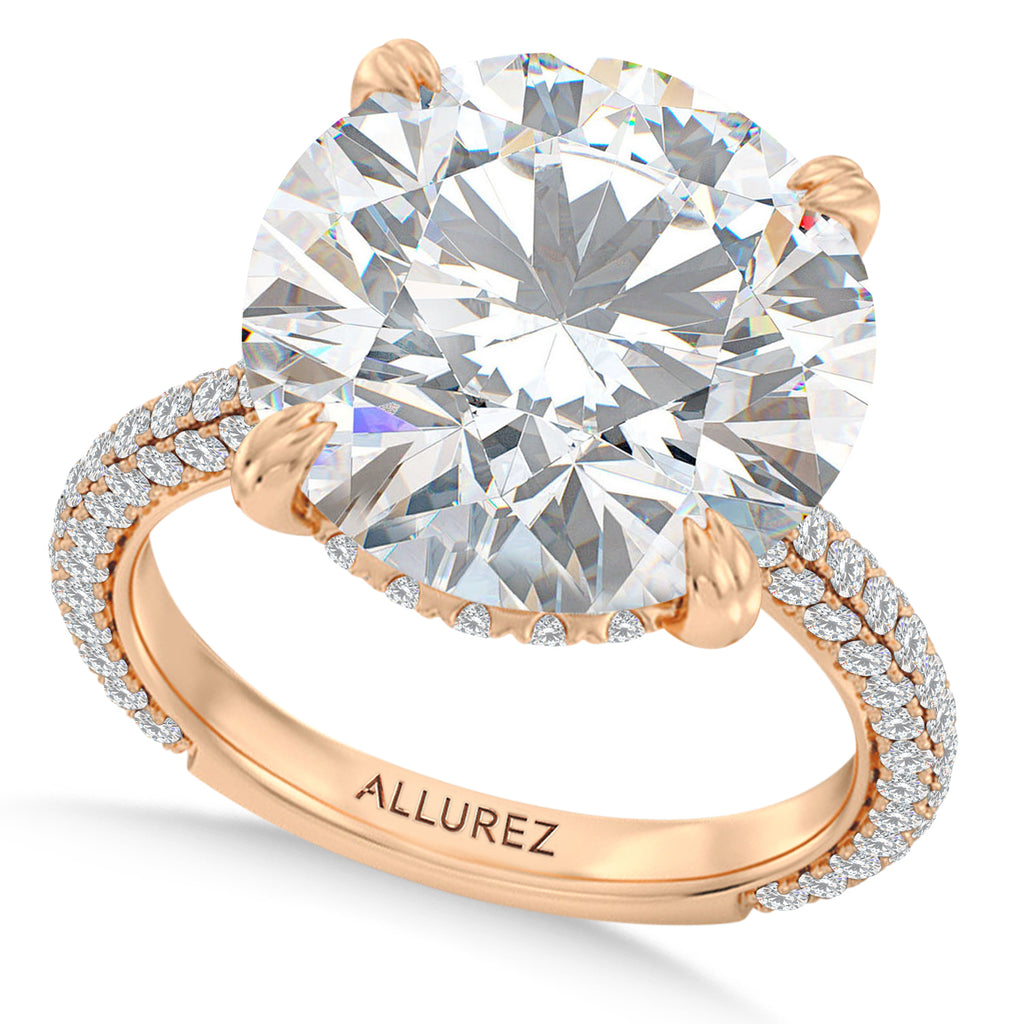 Round Lab Diamond Bridal Set 14K Rose Gold (7.77ct)