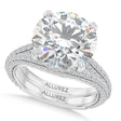 Round Lab Diamond Bridal Set 14K White Gold (3.77ct)