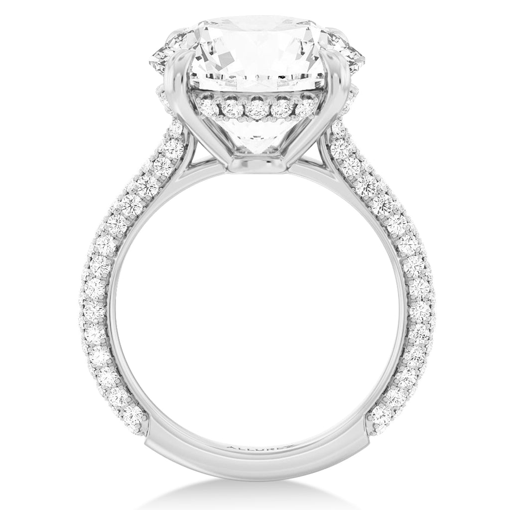 Round Lab Diamond Bridal Set 14K White Gold (3.77ct)
