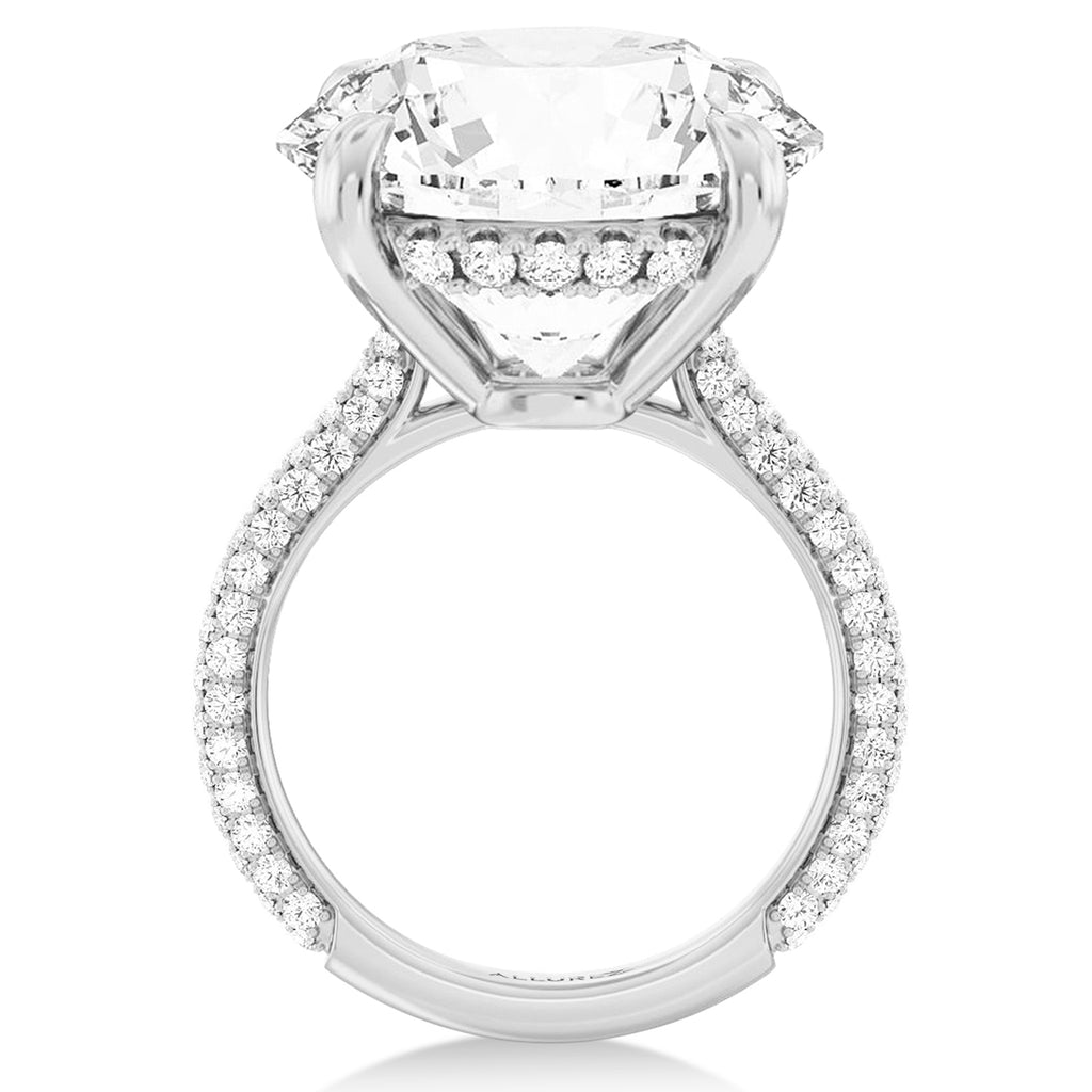 Round Lab Diamond Bridal Set 14K White Gold (9.77ct)
