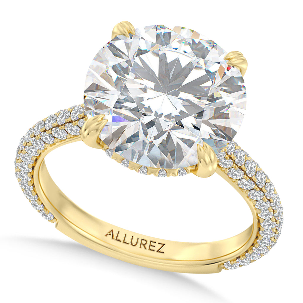 Round Lab Diamond Bridal Set 14K Yellow Gold (3.77ct)